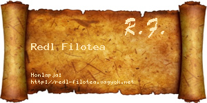 Redl Filotea névjegykártya